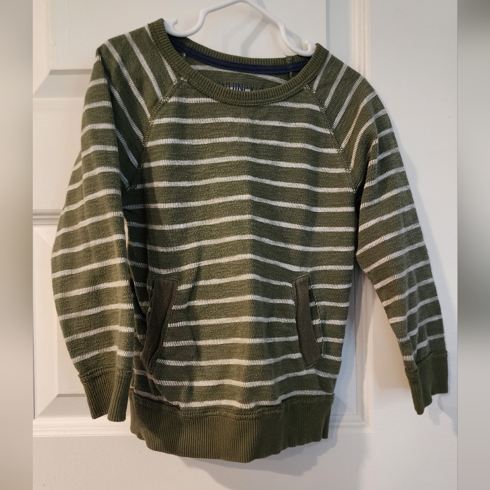Boy's Green Striped Sweater
